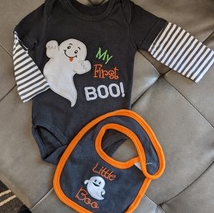 "My first boo" Halloween ghost onesie & bib